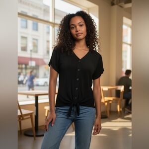 Weatherproof Vintage Tie‑Front Blouse Women’s Medium NWT | Feminine Silhouette